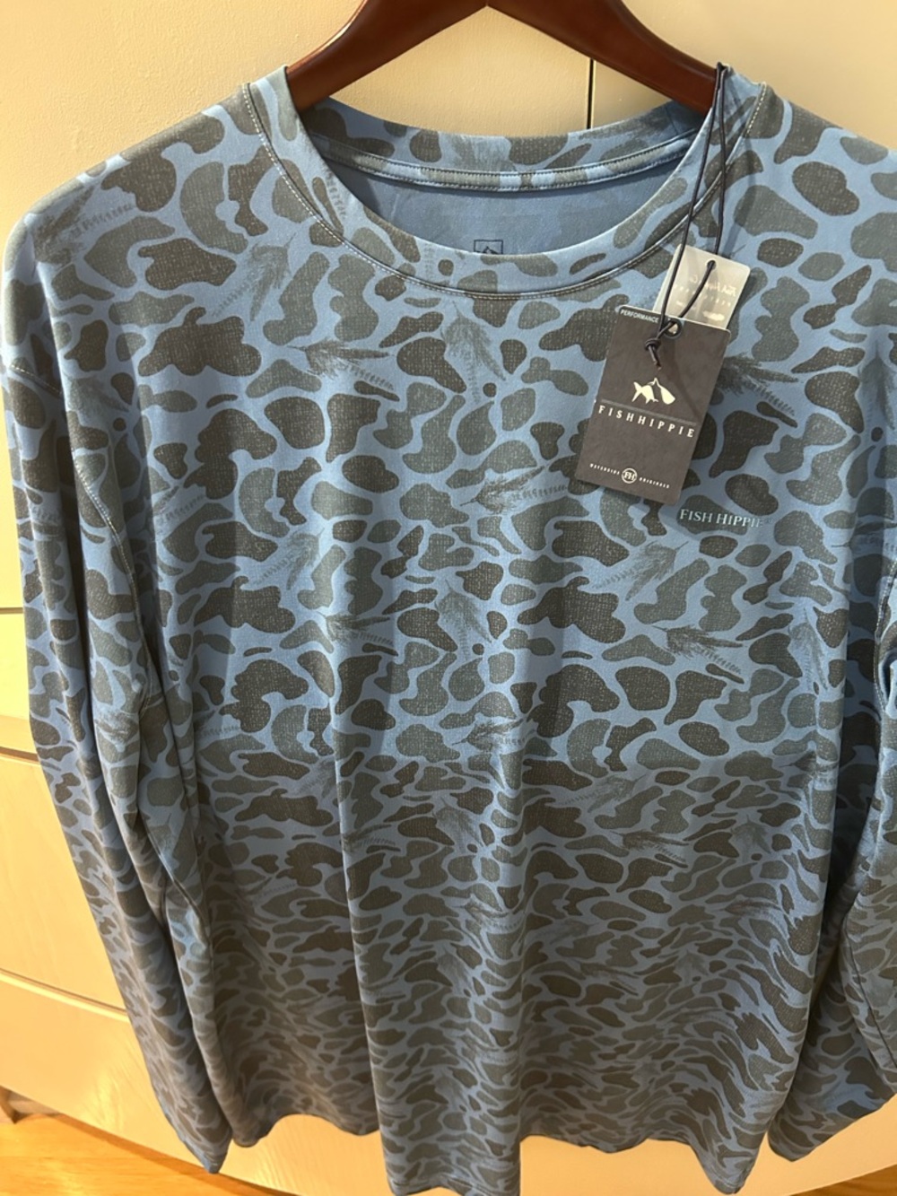 Fish Hippie Blue Camo Long Sleeve Shirt (NWT)